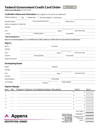 Click to load GSA - Appenx Credit Card Form